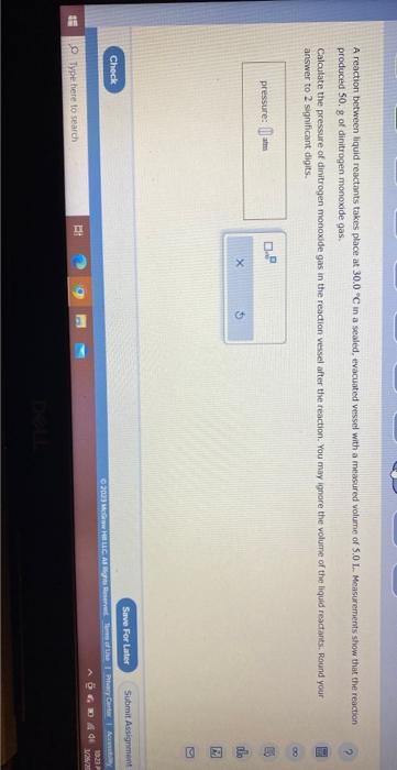 A reaction between liquid reactants takes place at | Chegg.com