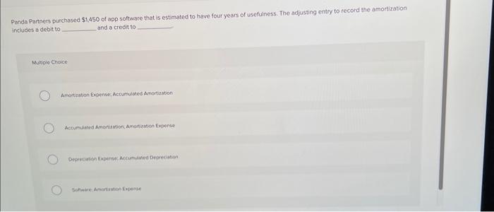 Solved Panda Parrers purchased $1,450 of app software that | Chegg.com