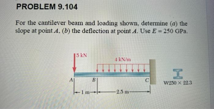 Solved For the cantilever beam and loading shown, determine | Chegg.com
