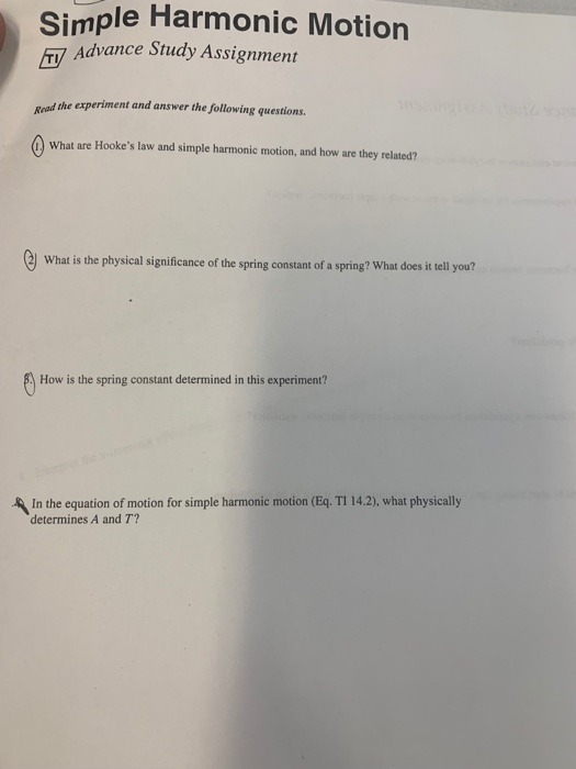 Simple harmonic motion lab report image