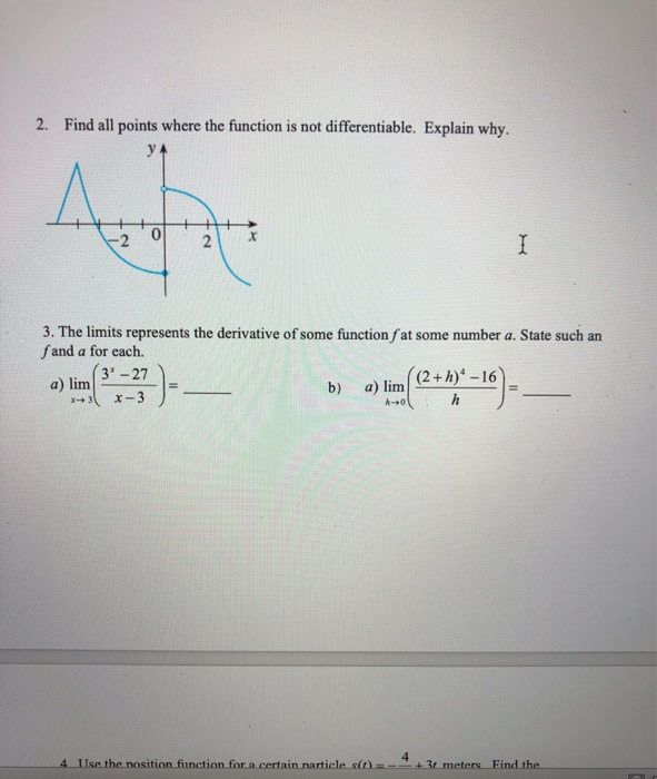 Solved 2. Find all points where the function is not | Chegg.com