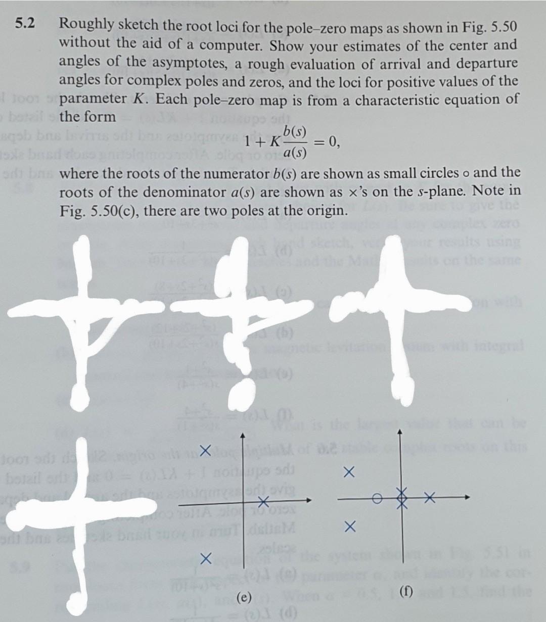 Solved 5.2 Roughly sketch the root loci for the pole-zero | Chegg.com