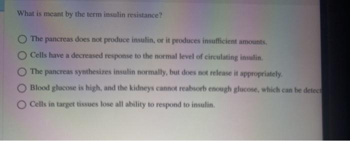 What Is Meant By The Term Insulin Resistance