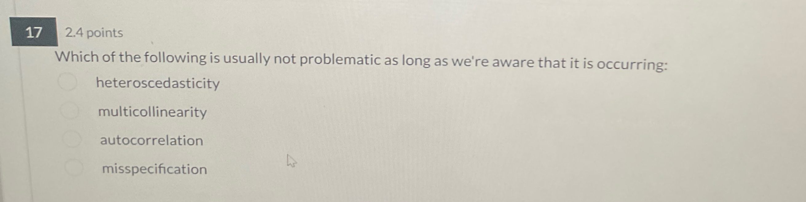 Solved 172.4 ﻿pointsWhich of the following is usually not | Chegg.com