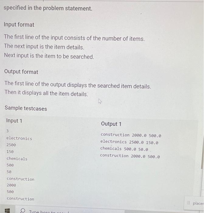Solved Array of Item Type objects There's a need to create | Chegg.com