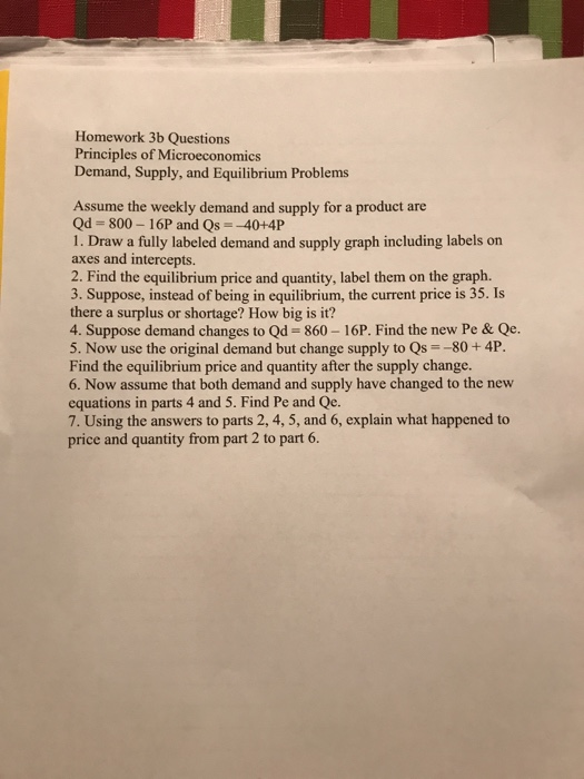 Solved Homework 3b Questions Principles of Microeconomics | Chegg.com