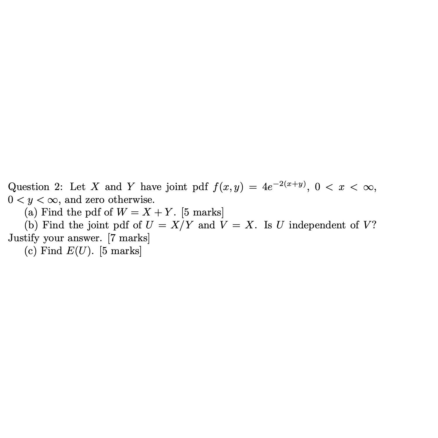 Solved Question 2: Let X ﻿and Y ﻿have Joint Pdf | Chegg.com