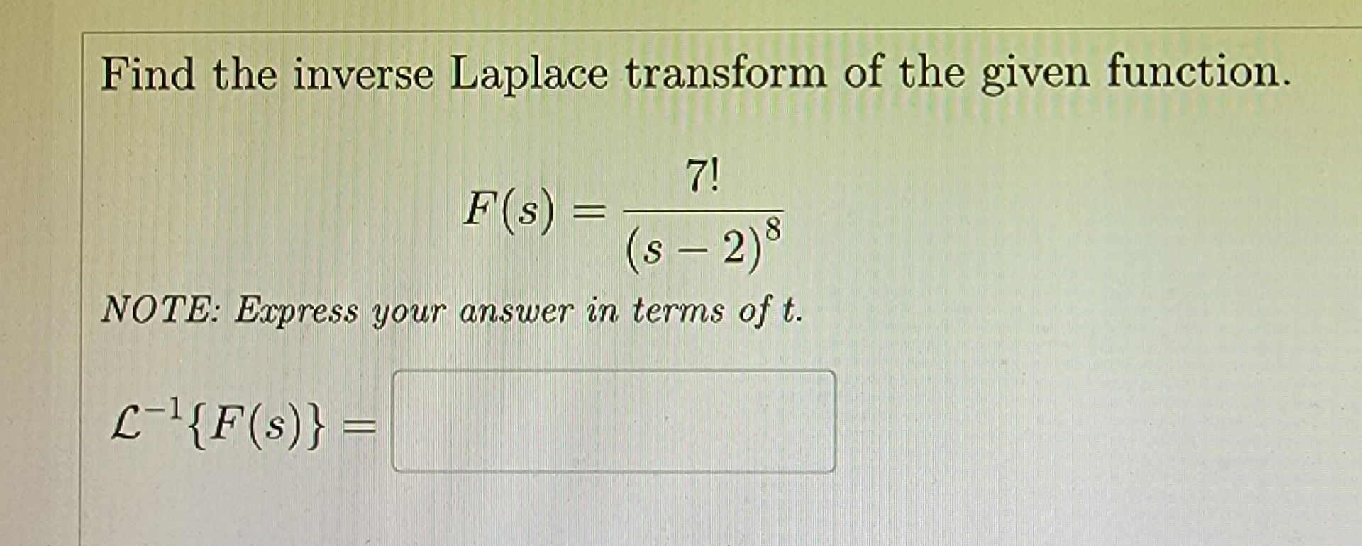 Solved Find the inverse Laplace transform of the given | Chegg.com
