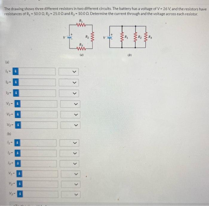 Solved The Drawing Shows Three Different Resistors In Two | Chegg.com