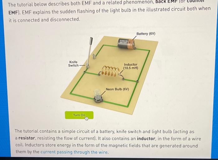 Solved Open EMF in inductors simulation 1. Turn the switch | Chegg.com