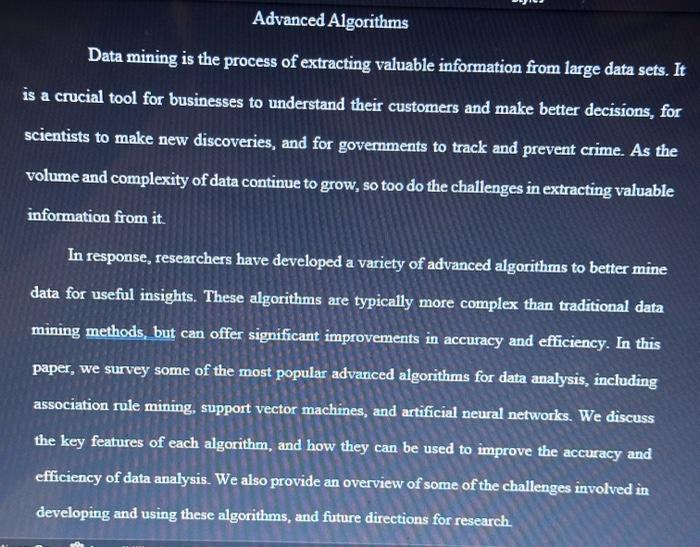 Solved Data mining is the process of extracting valuable | Chegg.com