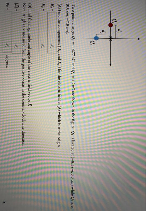 D Q Q Two Point Charges Q1 4 77 Nc And Q2 4 2 Chegg Com