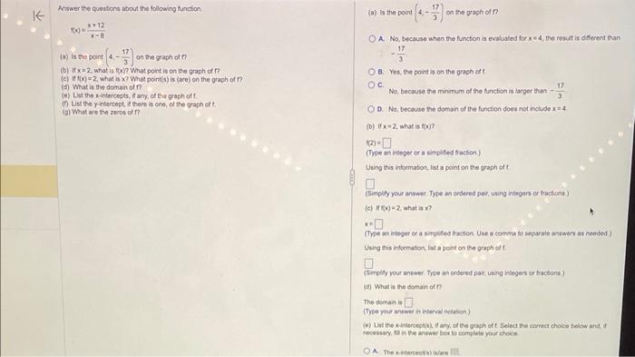 Solved Answer the questons about the following function. | Chegg.com