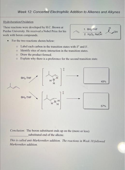 Solved Week 12: Concerted Electrophilic Addition to Alkenes | Chegg.com