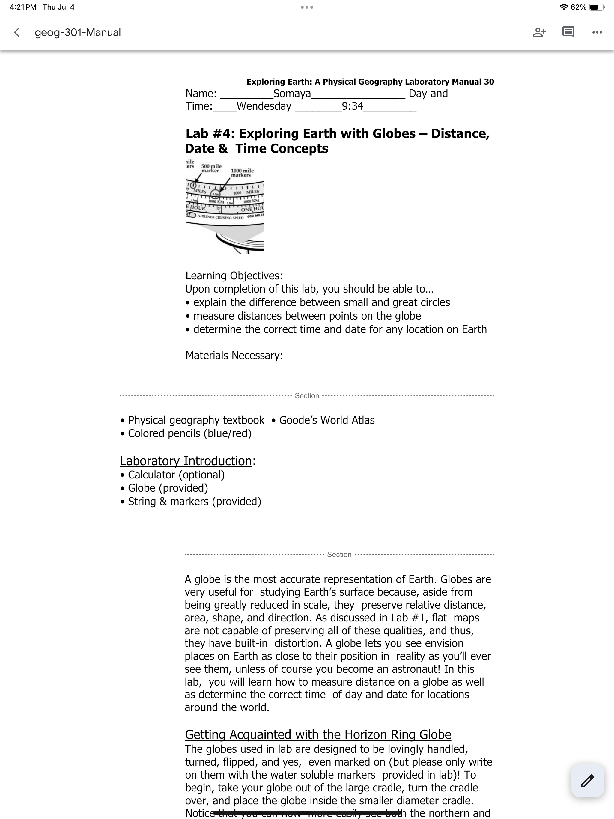 Solved 4:21PM Thu Jul 462%geog-301-ManualExploring Earth: A | Chegg.com