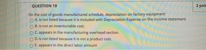 Solved QUESTION 8 2 point Which of the following is not an | Chegg.com
