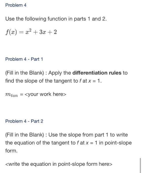 Solved Use the following function in parts 1 and 2 . | Chegg.com