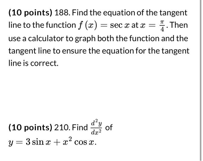 Equation of the online tangent line calculator