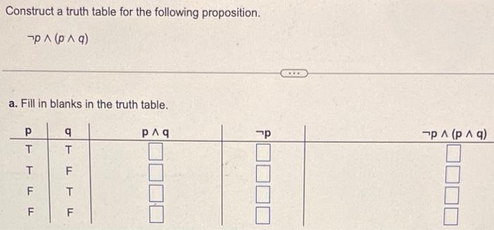 Solved Construct A Truth Table For The Following | Chegg.com