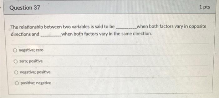 Solved The relationship between two variables is said to be | Chegg.com