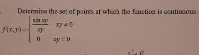 Solved Determine the set of points at which the function is | Chegg.com