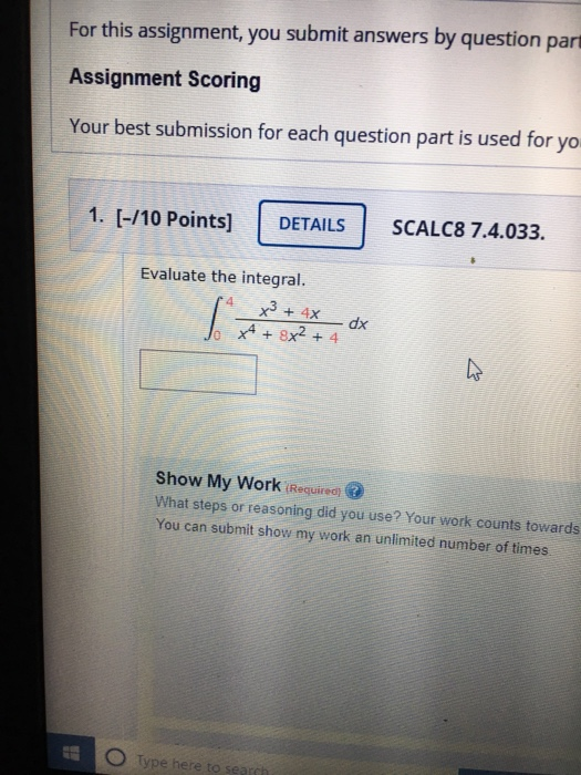 Solved For this assignment, you submit answers by question | Chegg.com