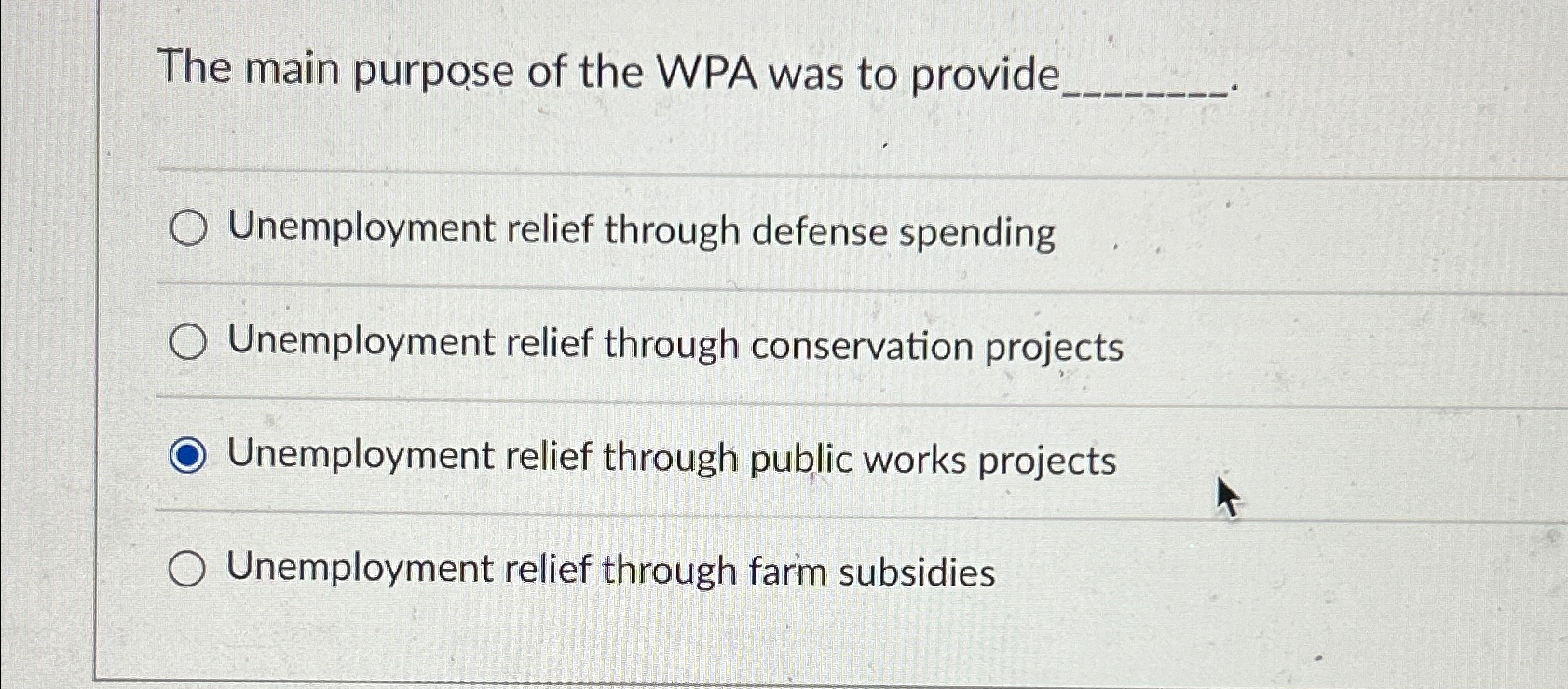Solved The main purpose of the WPA was to provide | Chegg.com