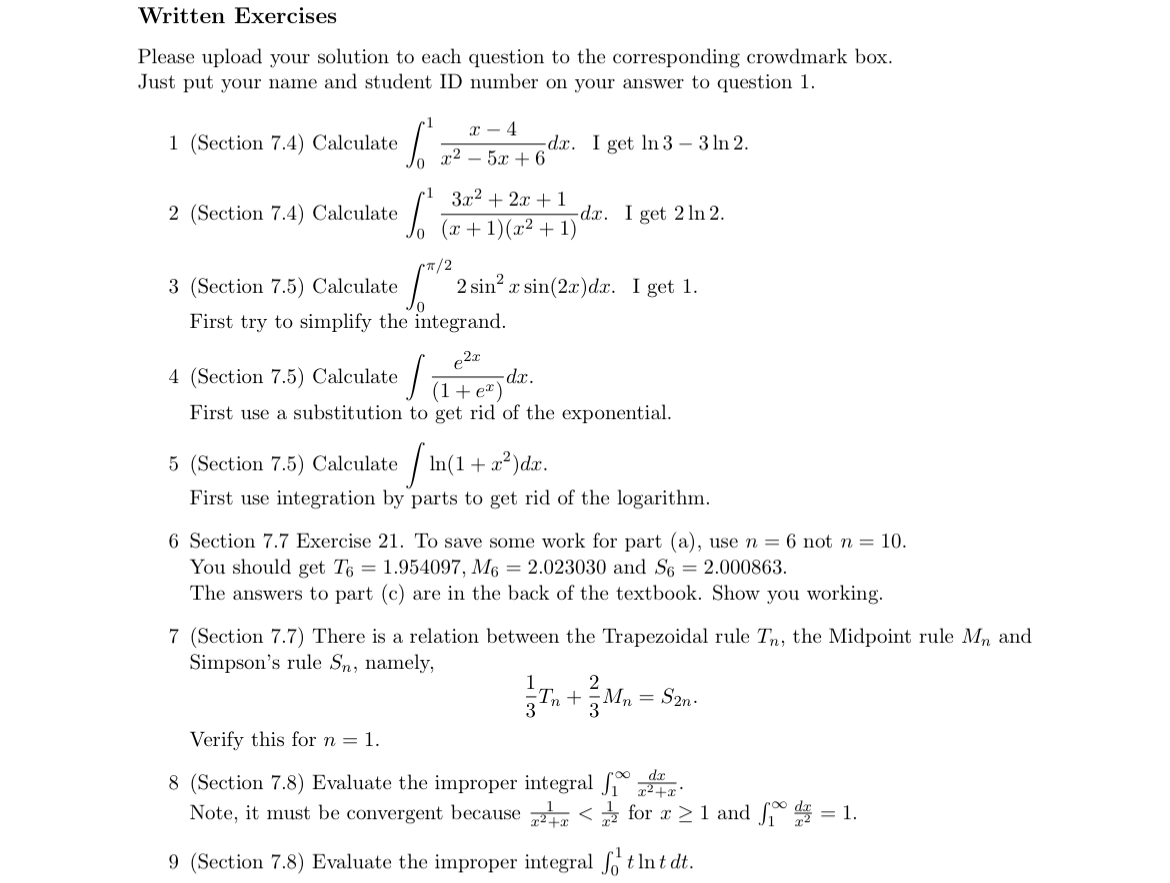 Solved Written ExercisesPlease upload your solution to each | Chegg.com