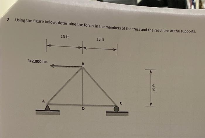 Solved 1 Using the figure below, determine the forces in the | Chegg.com