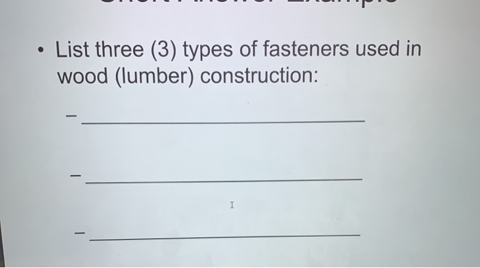 wood fasteners types