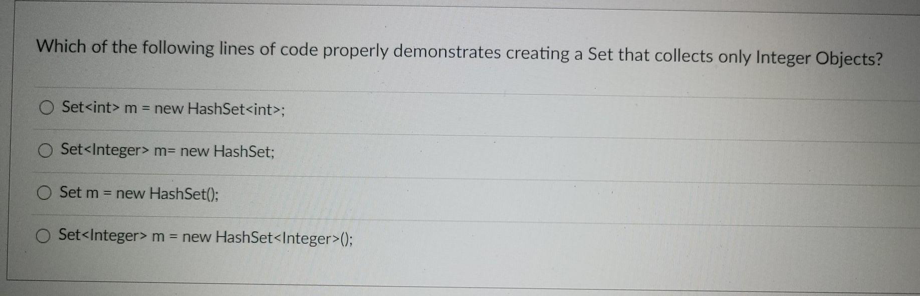 Solved Which of the following lines of code properly | Chegg.com