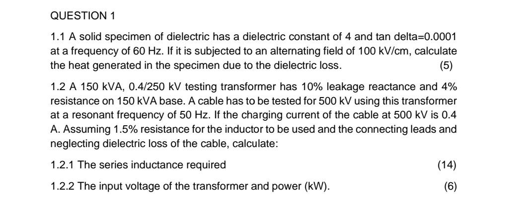 Solved QUESTION 1 1.1 A solid specimen of dielectric has a | Chegg.com