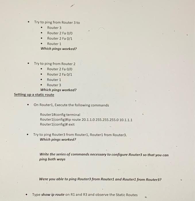 Solved Lab 7 - Routing Instructions: 1) Add screenshots in | Chegg.com