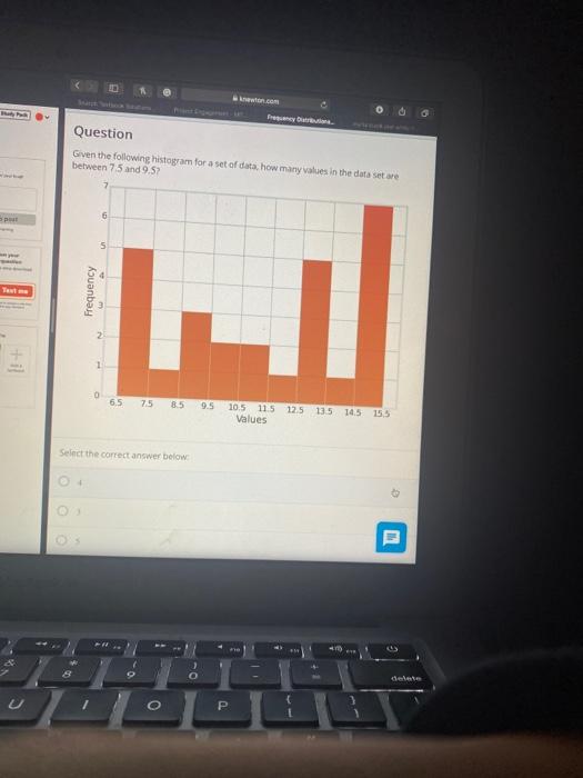 Solved Question Given the following histogram for a set of | Chegg.com