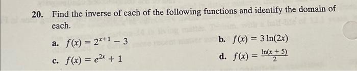 Solved please help find the inverse for questions a and b. I | Chegg.com