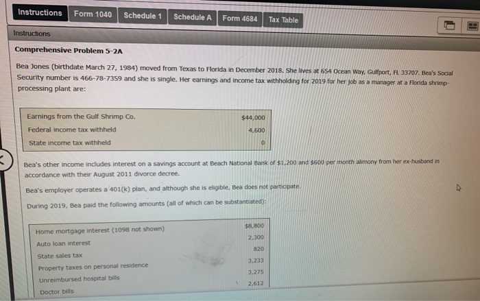 Solved Instructions Form 1040 Schedule 1 Schedule A Form Chegg Com