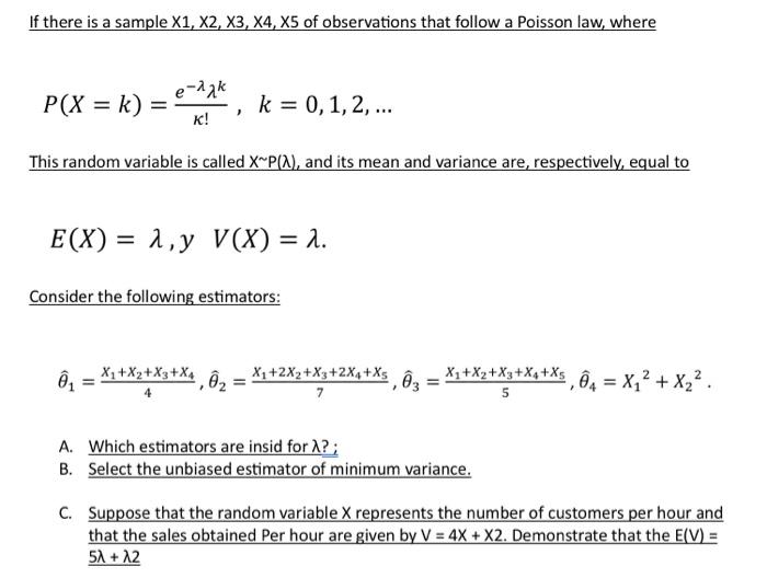 Solved If There Is A Sample X1,X2,X3,X4,X5 Of Observations | Chegg.com