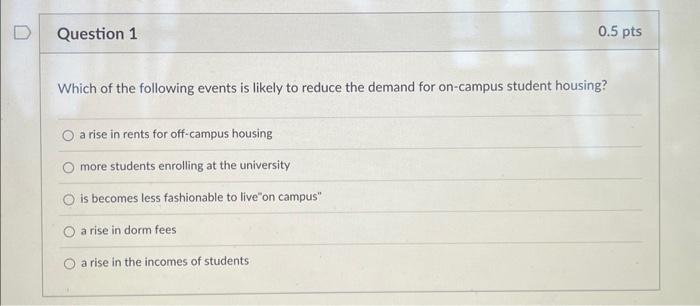 Solved Which of the following events is likely to reduce the | Chegg.com
