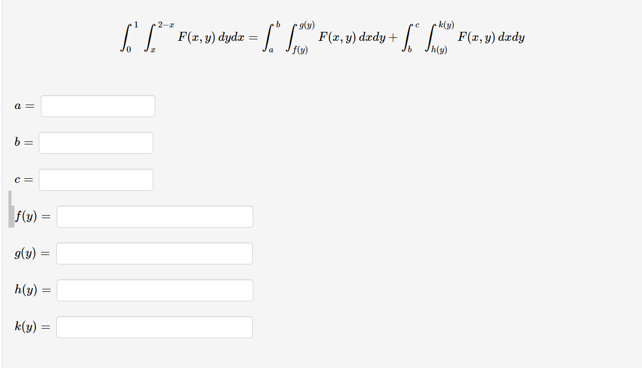 Solved ∫01∫x2 Xf X Y Dydx ∫ab∫f Y G Y F X Y Dxdy ∫bc∫h Y K Y