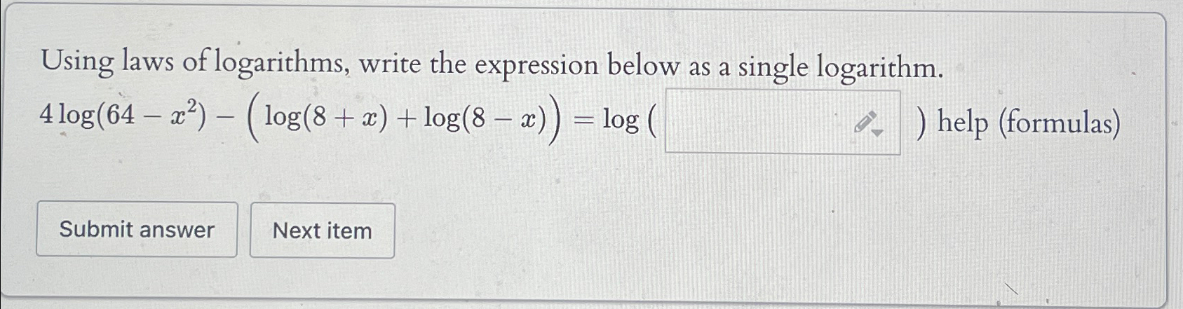 Solved Using Laws Of Logarithms, Write The Expression Below | Chegg.com