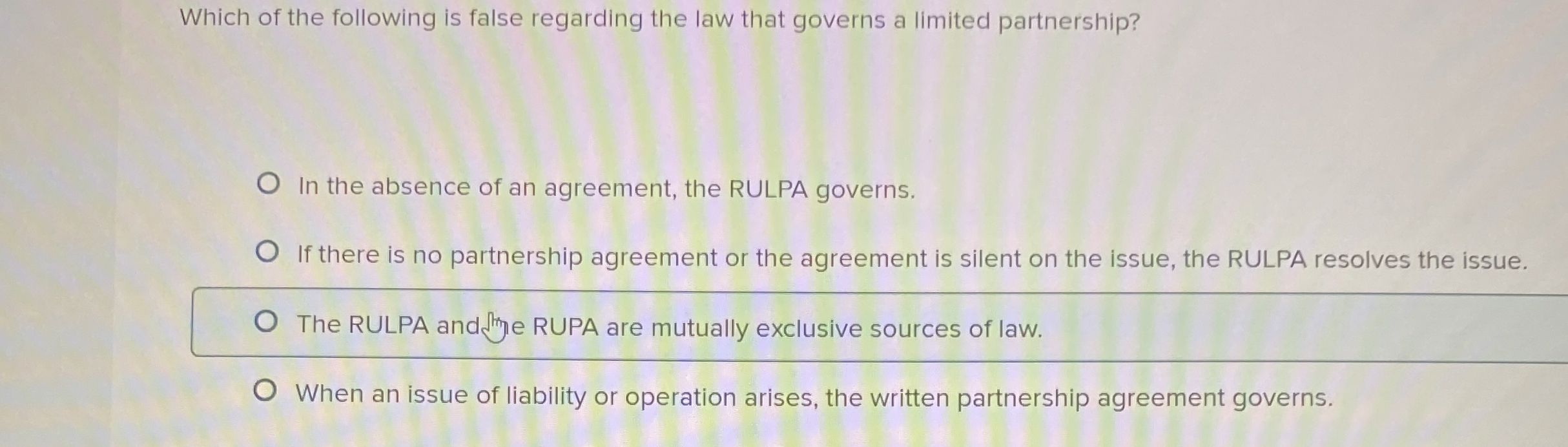 Solved Which of the following is false regarding the law | Chegg.com