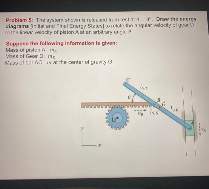 Solved Problem 5: The system shown is released from rest at | Chegg.com