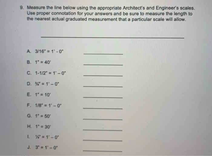Solved 9. Measure the line below using the appropriate | Chegg.com