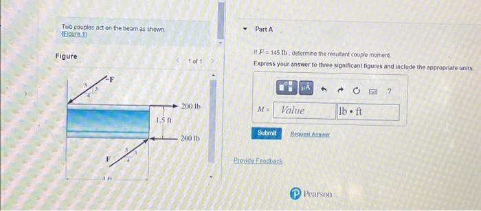 Solved Two couples act on the beam as shown. (Figure 1) | Chegg.com