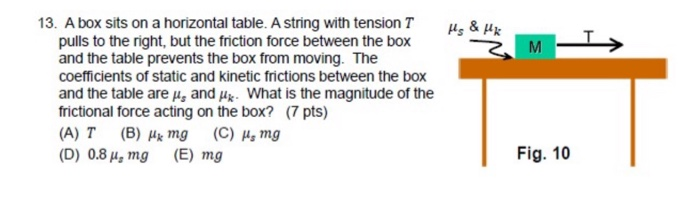 Solved H With Tension T M Me Usa Mi 13 A Box Sits On A Chegg Com