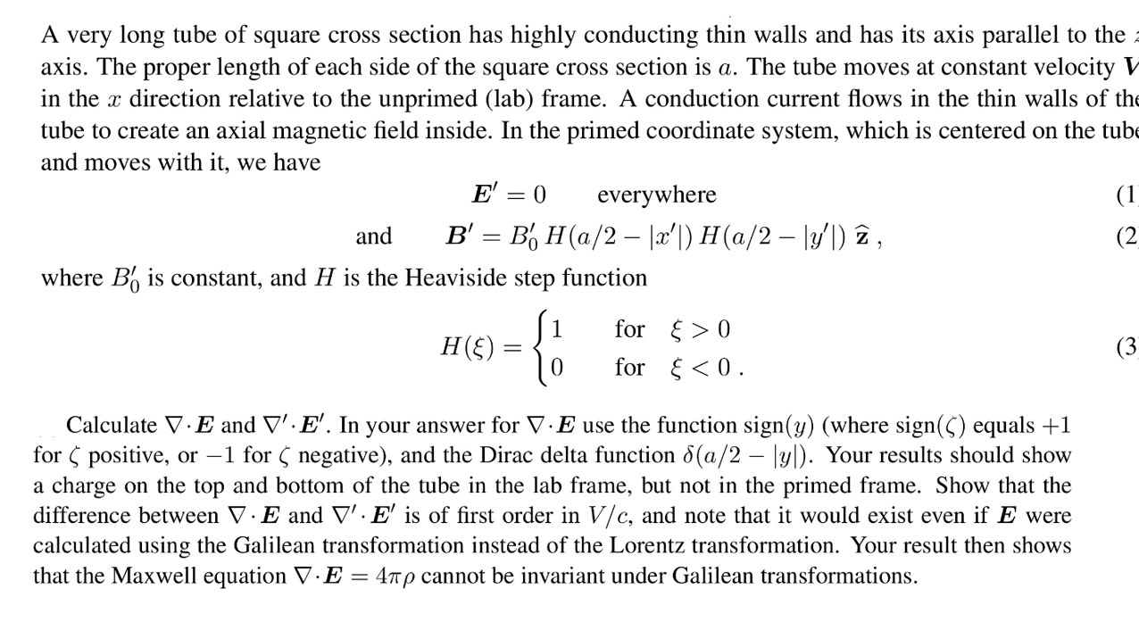 Solved A very long tube of square cross section has highly | Chegg.com
