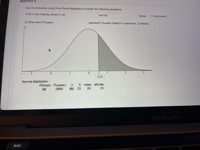 Solved Question Use the following output from Excel Megastat | Chegg.com