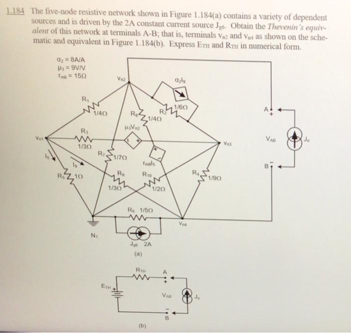 Solved 1.184 The fivenode resistive network shown in Figure