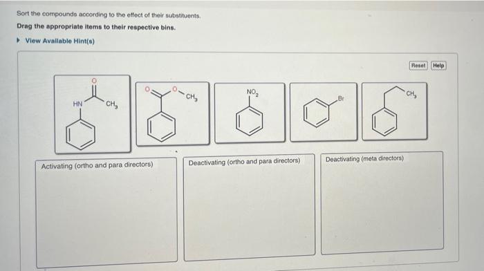 Solved Sort the compounds according to the effect of their | Chegg.com
