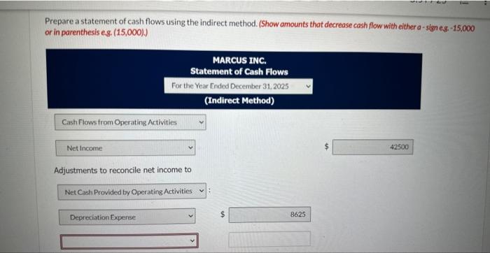 Solved Comparative balance sheet accounts of Marcus Inc. are | Chegg.com